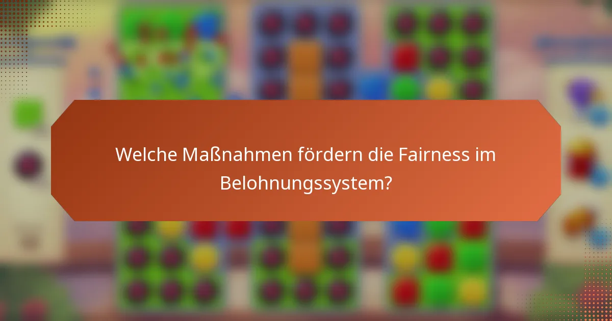 Welche Maßnahmen fördern die Fairness im Belohnungssystem?
