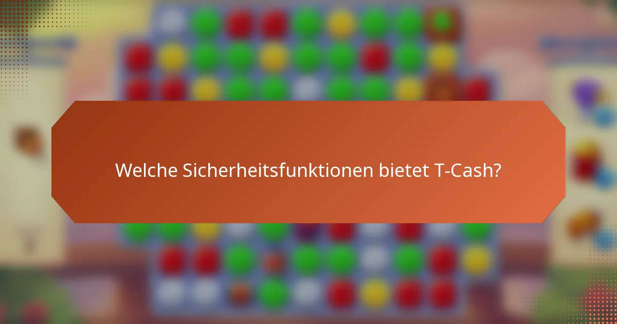 Welche Sicherheitsfunktionen bietet T-Cash?