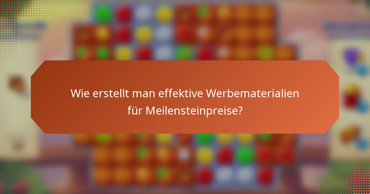 Wie erstellt man effektive Werbematerialien für Meilensteinpreise?