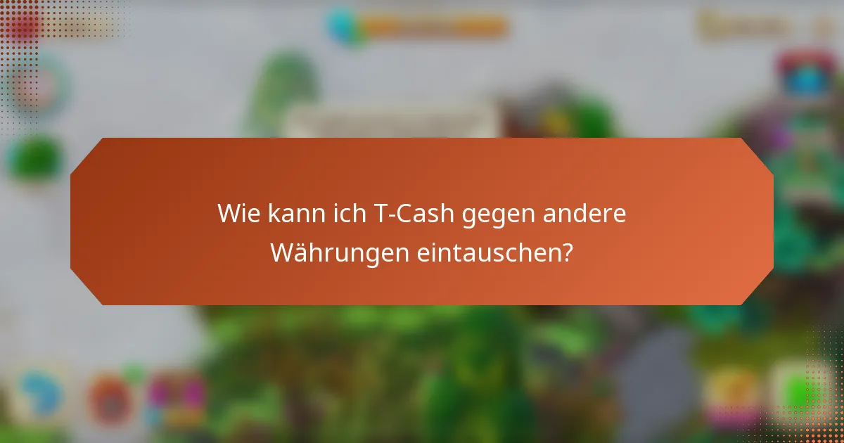 Wie kann ich T-Cash gegen andere Währungen eintauschen?